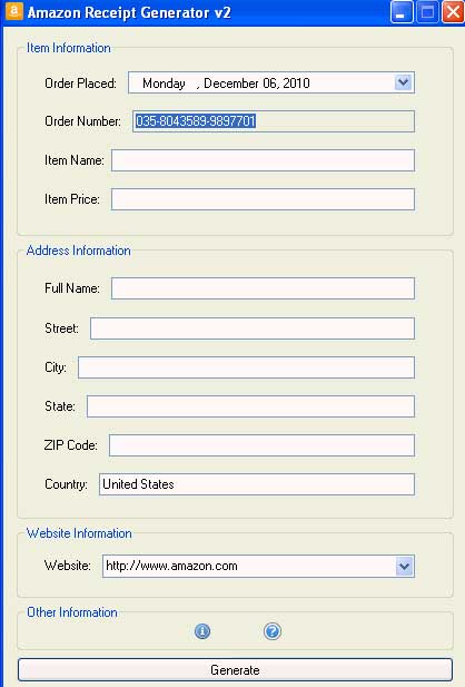 amazon receipt generator 2014