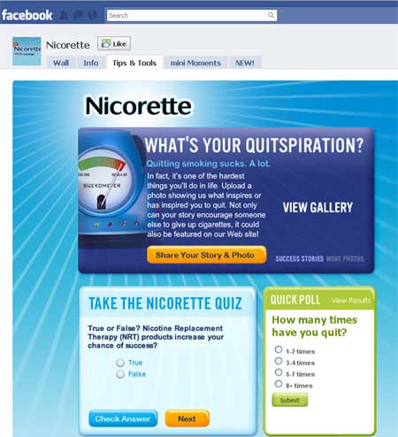 Nicorette-Facebook