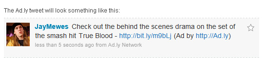 Example of an Ad.ly Tweet