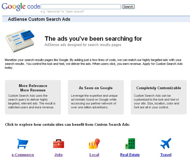 Custom Search Ads for AdSense