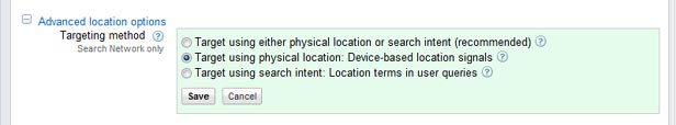 Advanced Location Options in AdWords