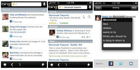 Bing iphone App gets an upgrade wtih Facebook and Twitter 