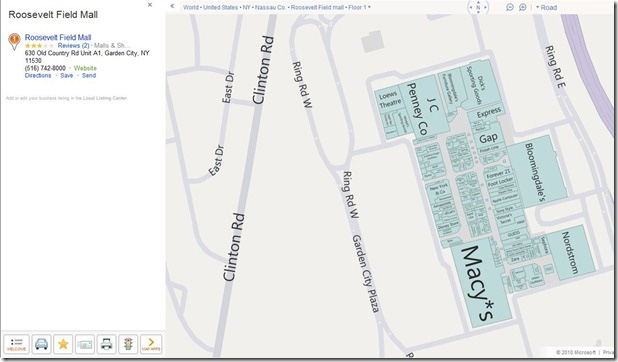 Roosevelt Field Mall Food Court Map Bing Adds Shopping Mall Maps To Local Results