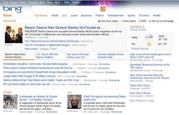 Bing News Gets New features