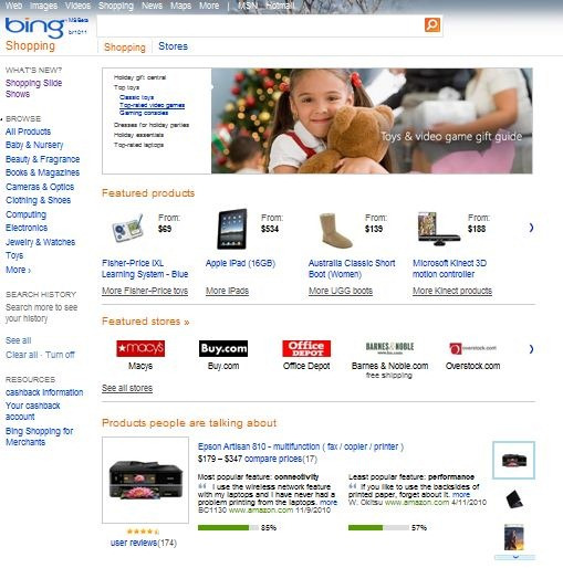Bing Shopping Gets Better Category Navigation