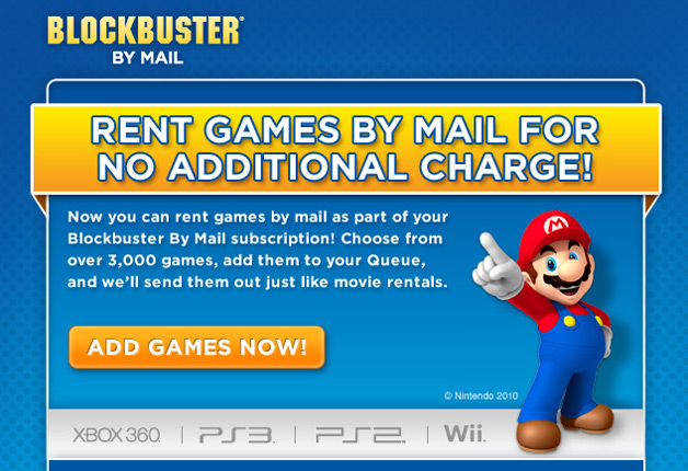 BlockBuster adds Games to subscription service
