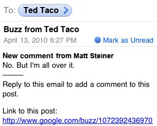 Google Buzz Lets you comment from email
