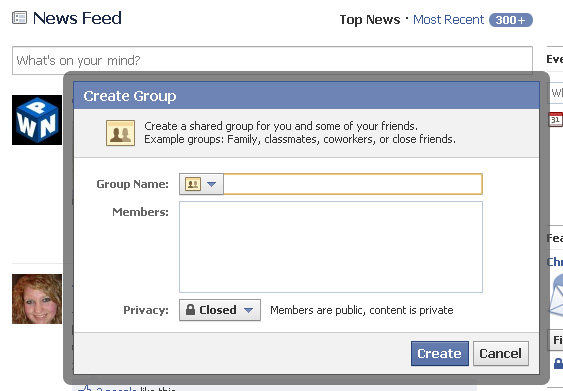 Facebook - Create a Group