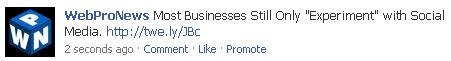 Facebook - Promote your status updates