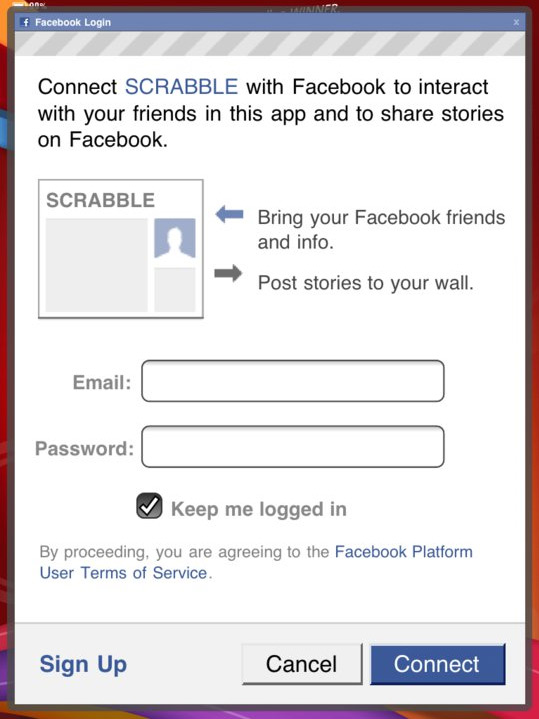 Facebook Friends for Scrabble on iPhone/iPad