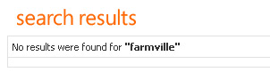 Farmville - No results on MSN
