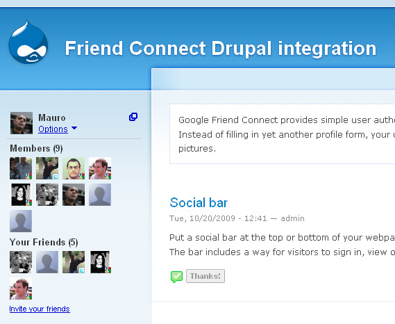 Friend Connect on Drupal