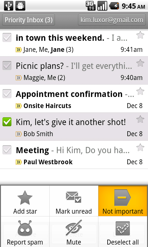 Gmail Priority Inbox for Android