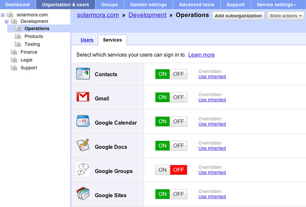 Google Apps Policy Management