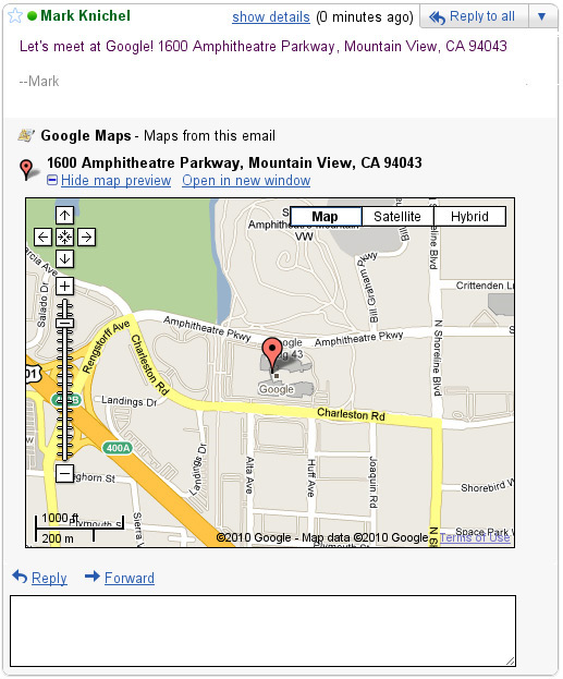 Google Maps Preview in Gmail