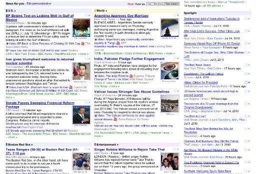 Google News - News For You Two-Column View