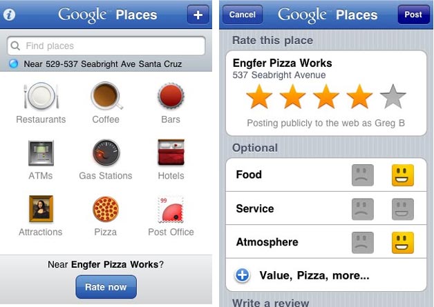 Google Places iPhone App with Hotpot