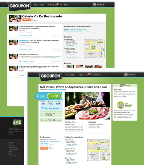 Groupon Stores and Deal Feed