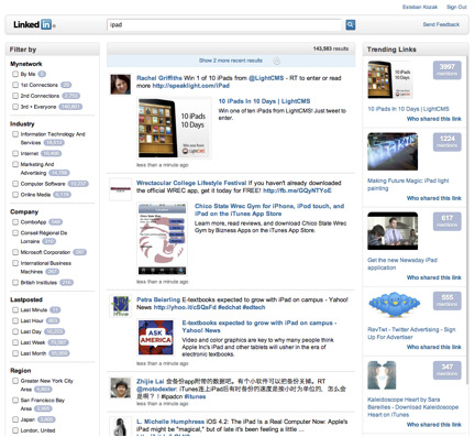 LinkedIn Signal - New realtime stream sorting feature