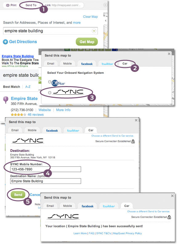 MapQuest and SYNC