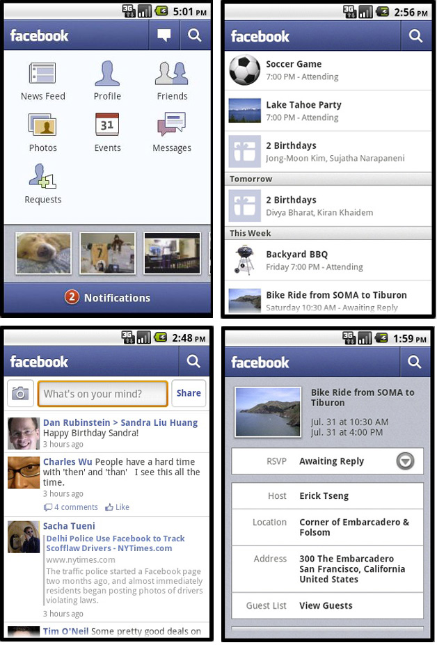 new facebook app