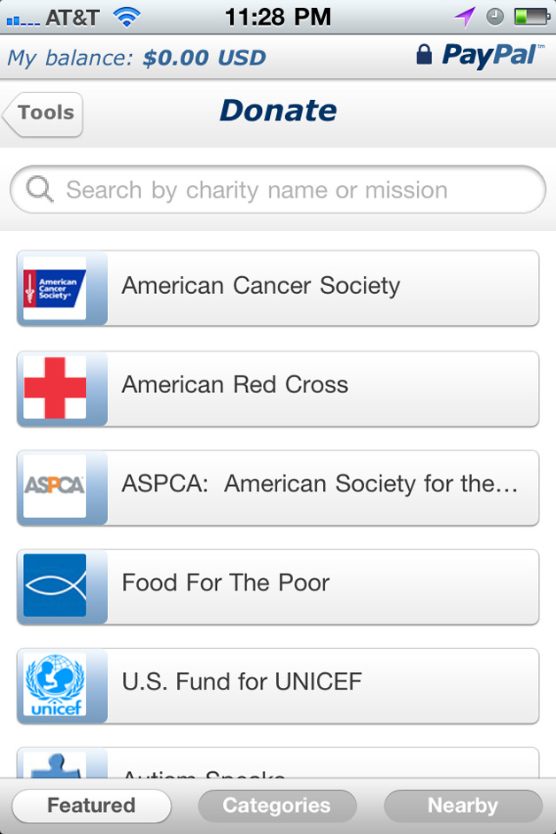 PayPal Donations on iPad, iPhone