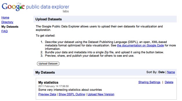 Public Data Explorer - Upload your own data