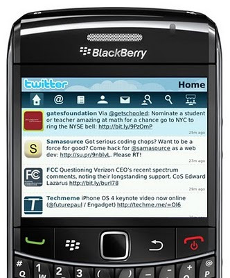 Twitter Blackberry app