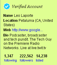 Leo Laporte's following on Twitter