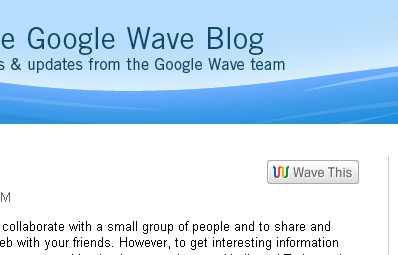 WaveThis Button on Google's Blog