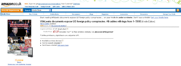 Wikileaks Cables on Amazon UK