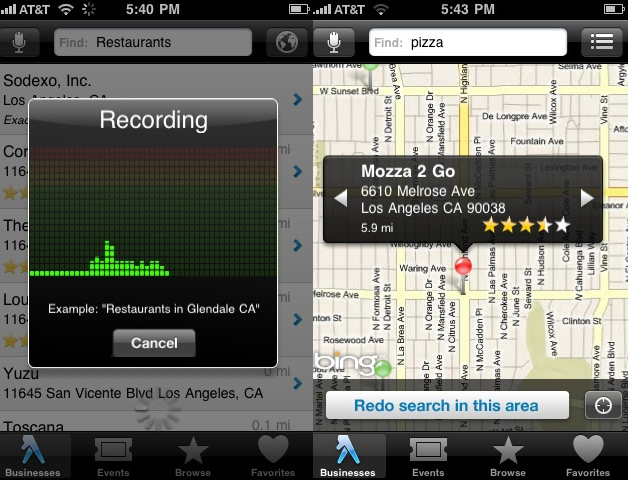 Yellow Pages app for iPhone YPMobile gets voice search