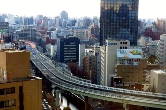 Deserted Tokyo road