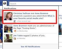 Facebook Questions notifiication 